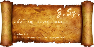 Zárug Szvetlana névjegykártya